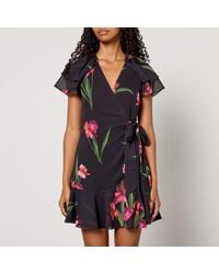 Ted Baker Ellame Wrap Over Bodycon Dress in Orange Lyst UK