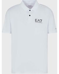 EA7 - Logo-print Piqué Polo Shirt - Lyst