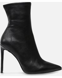 Steve Madden - Vanya Faux Leather Heeled Boots - Lyst
