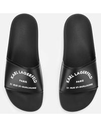 Karl Lagerfeld Kondo Maison Karl Slide Sandals - Black