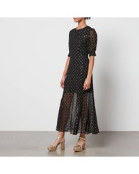 Never Fully Dressed - Dobby Rosa Fil Coupé Georgette Dress - Lyst
