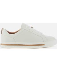 clarks white leather trainers