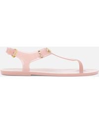 MICHAEL Michael Kors Plate Thong Flat Jelly Sandals - Pink