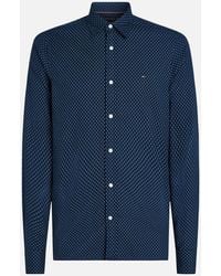 Tommy Hilfiger - Brushed Micro-Print Cotton-Blend Shirt - Lyst