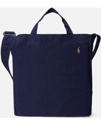 Polo Ralph Lauren Canvas Black Watch Leather Detail Duffel Bag in Blue for  Men