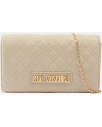 Love Moschino Quilted Leather Cross Body Bag - Natural