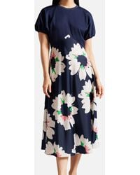 Ted Baker - Dk-vy Daysiah Floral-print Stretch-woven Midi Dress - Lyst