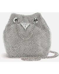 Guess - Lua Crystal-embellished Mesh Pouch - Lyst