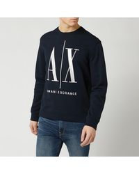 Armani Exchange Large Ax Logo Sweatshirt - Blue