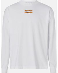 Calvin Klein - Striped Logo Cotton T-Shirt - Lyst