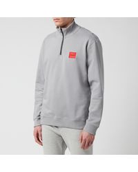 HUGO Durty Quarter Zip Sweatshirt - Metallic