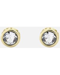 ted baker sinaa gold stud earrings with emerald crystal