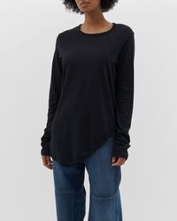 Bassike - Regular Scoop Hem Long Sleeve T.shirt - Lyst