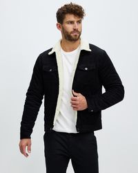 Staple Superior - Sherpa Lined Cord Trucker Jacket - Lyst