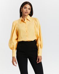 AERE Linen Oversized Collar Shirt - Multicolour