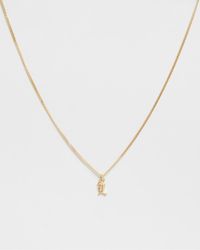 Meadowlark Mini Letter "l" Charm Necklace - Metallic