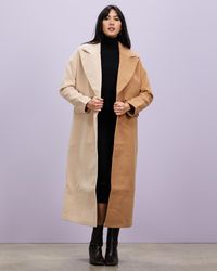Missguided Spliced Midaxi Formal Coat - Natural