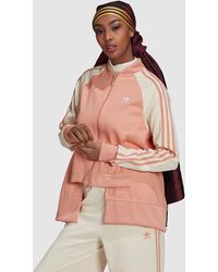 adidas originals sleek mesh tulle track jacket in pink