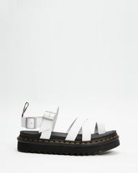 Dr. Martens Romi Red Leather Strap Flat Sandals | Lyst Australia