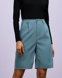 Missguided Tailored Wide Bermuda Shorts - Green