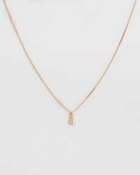 Meadowlark Mini Letter "c" Charm Necklace - Metallic
