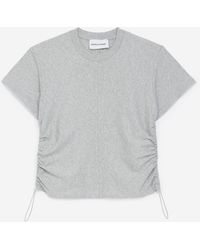 The Kooples T-Shirt grau Baumwolle Raffdetails