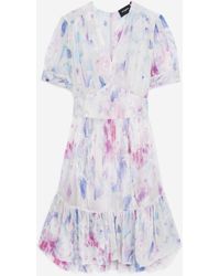 The Kooples Korte Jurk Met Print En Ruches - Meerkleurig