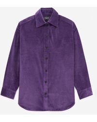 The Kooples Purple Shirt In Corduroy With Loose Fit