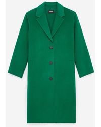 The Kooples Double-faced Button-up Green Wool Coat