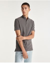 The Kooples Grey Cotton Polo With Officer Collar