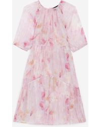 The Kooples Roze Korte Jurk Met Bloemenprint