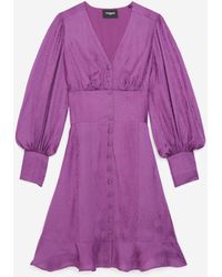 The Kooples Lila kurzes Kleid mit Pythonmotiv