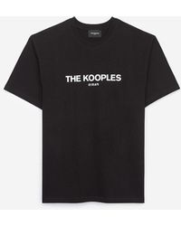 The Kooples Printed Black Jersey T-shirt Cotton