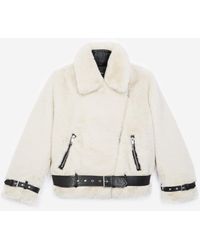 The Kooples Kunstpelzmantel im Bikerstil - Mehrfarbig