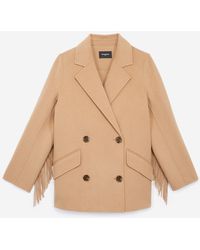 The Kooples Camelfarbener Winter-Wollmantel - Natur