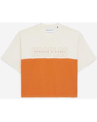 The Kooples T-Shirt Orange und Ecru Baumwolle Logo