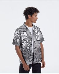 The Kooples Two-tone Hawaiian-collar Shirt With Motif - Men - Multicolour