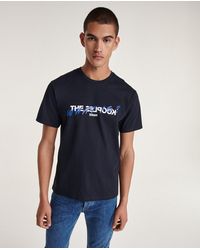 The Kooples Navy Cotton T-shirt With Print What Is - Blue