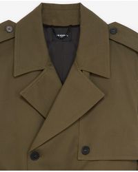 The Kooples Double-breasted Military Khaki Trench Coat - Green