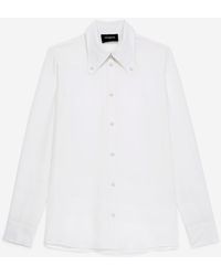 The Kooples White Silk Shirt With Buttoned Collar
