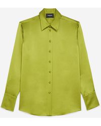 The Kooples Khaki Silk Shirt With French Cuffs - Green