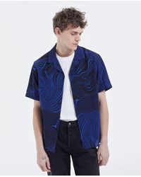The Kooples Hawaiian-collar Shirt With All-over Print - Men - Blue