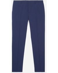 The Kooples Blaue Slim Fit-Anzughose aus Wolle mit Hahnentritt-Motiv