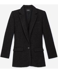 The Kooples Soepelvallende Zwarte Top Met Witte Stippen