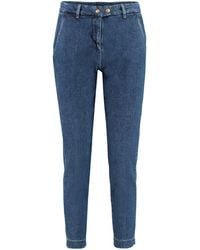 Pinko Denim Cropped Loose-fit Jeans in Blue | Lyst