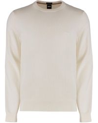 BOSS - Virgin Wool Crew-Neck Sweater - Lyst