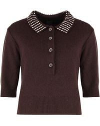 Pinko - Emilia Ribbed Knit Polo Shirt - Lyst