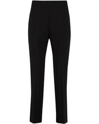 Max Mara gonzaga Cropped Satin Pants in Blue Womens Clothing Trousers Slacks and Chinos Capri and cropped trousers 