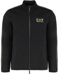 EA7 - Techno Fabric Full-zip Sweatshirt - Lyst