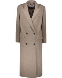 Low Classic - Wool Blend Double-Breasted Coat - Lyst